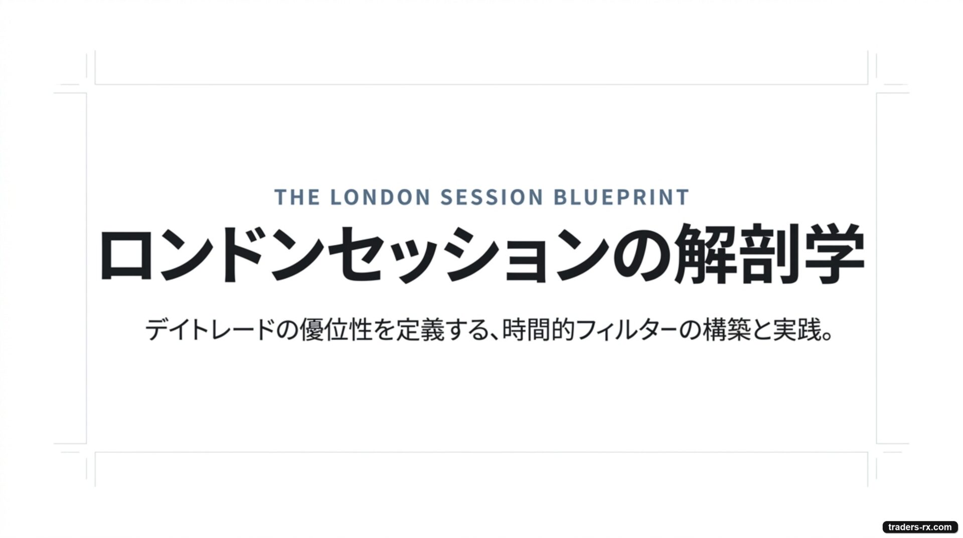 ロンドンセッションの解剖学 表紙 — デイトレードの優位性を定義する時間的フィルターの構築と実践